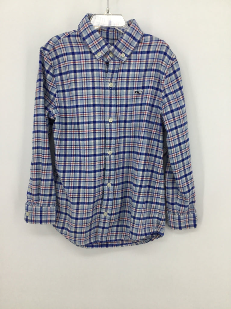 vineyard vines Child Size 7 Blue Plaid Shirt - boys