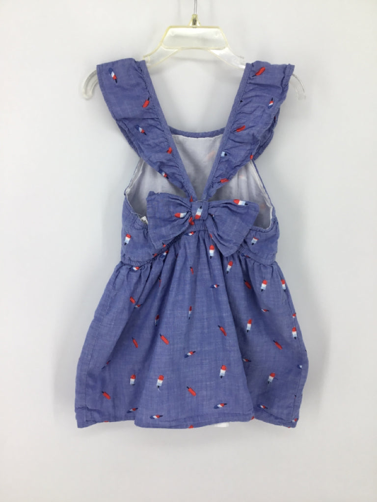 Cat & Jack Child Size 4 Blue Stars & Stripes Dress