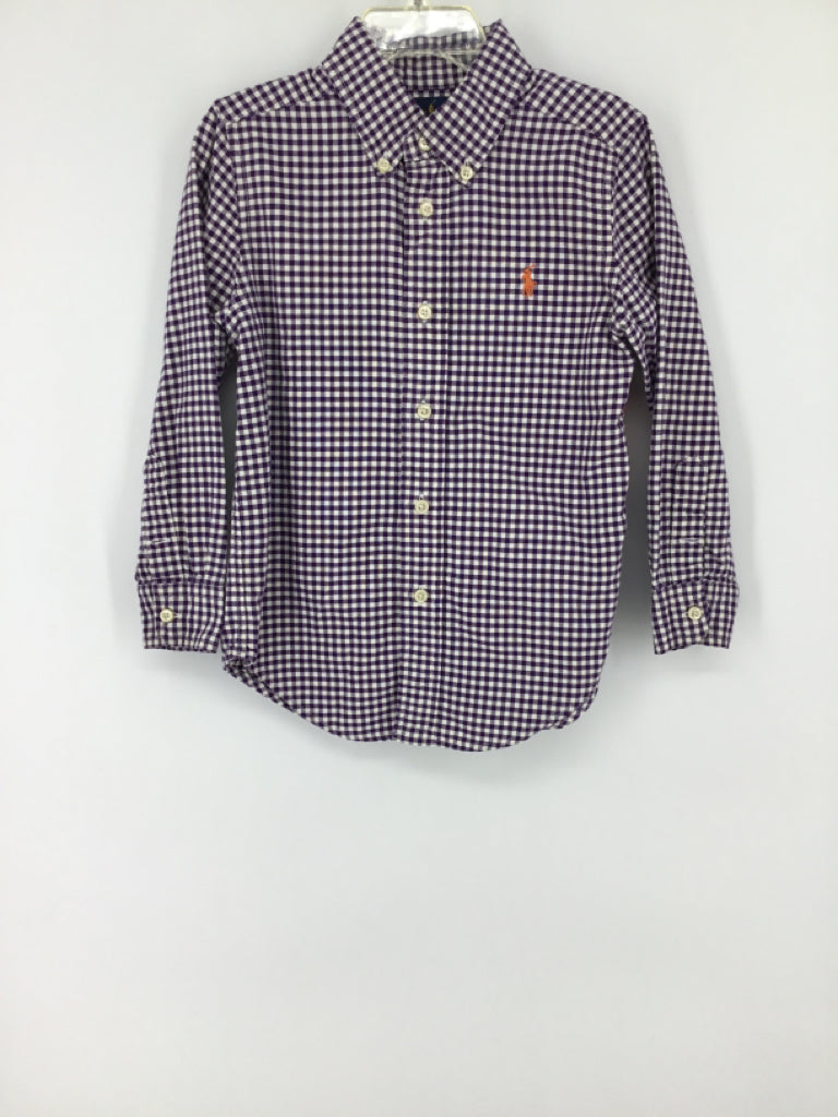 Ralph Lauren Child Size 4 Purple Checkered Shirt - boys