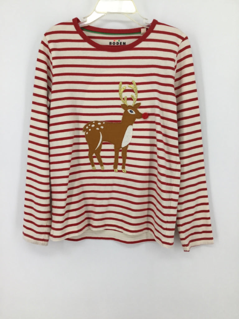 Mini Boden Child Size 7 Red Christmas Shirt