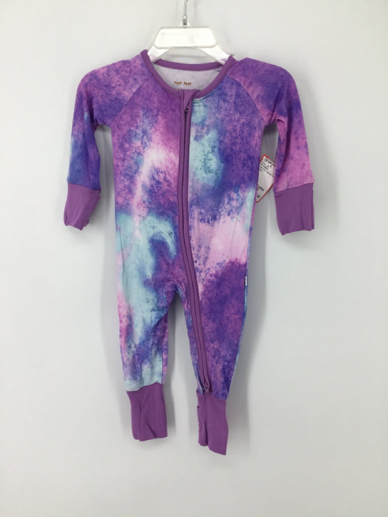 Little Sleepies Child Size 0-3 Months Purple Pajamas - girls