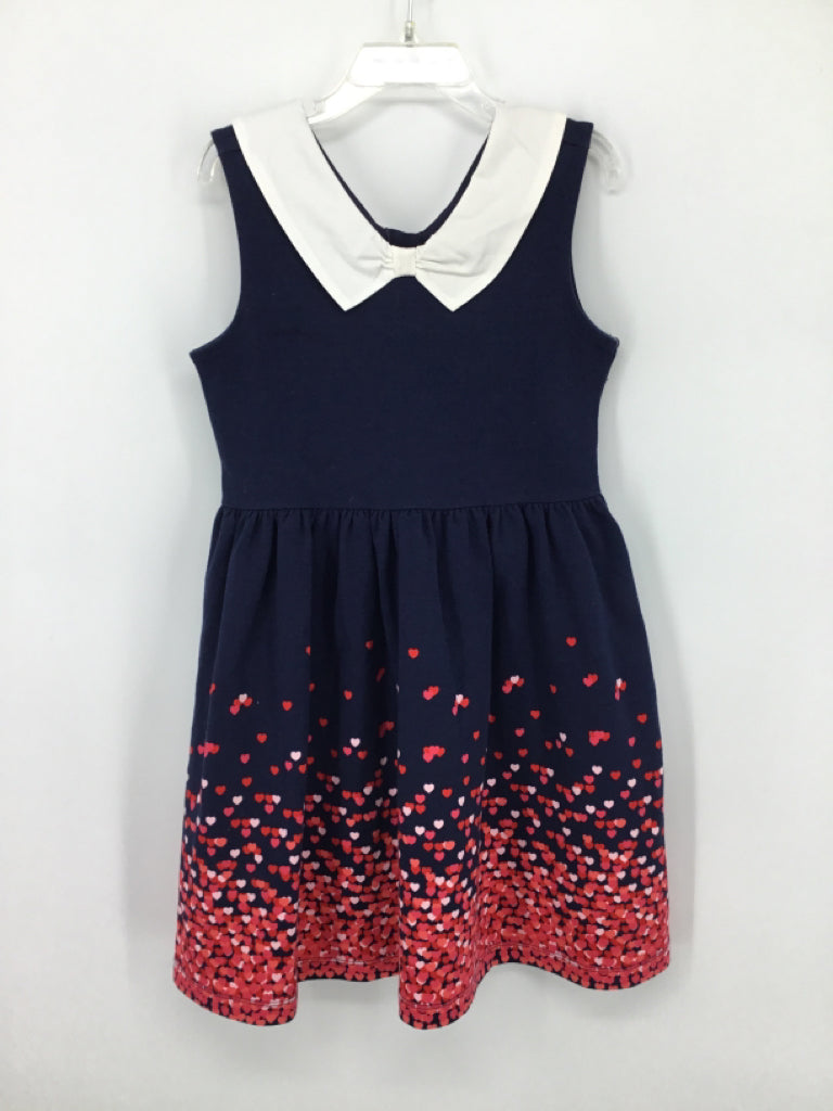 Janie and Jack Child Size 7 Navy Valentine's Day Dress