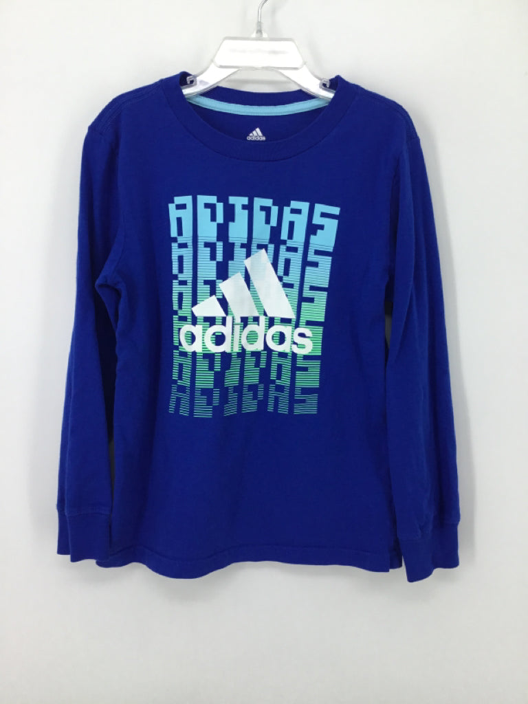 Adidas Child Size 7 Blue screen printed T-shirt - boys