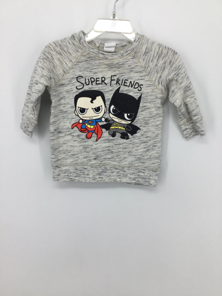 H & M Child Size 6-9 Months Gray Character Sweatshirt - boys
