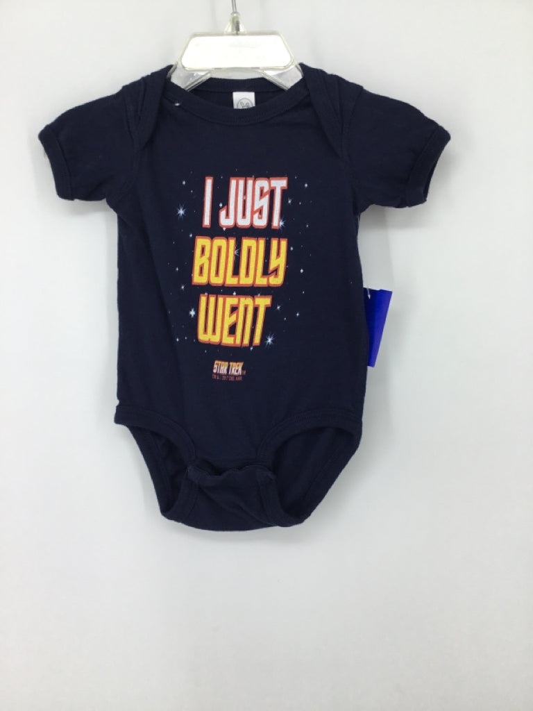 Rabbit Skins Child Size 6 Months Navy Onesie