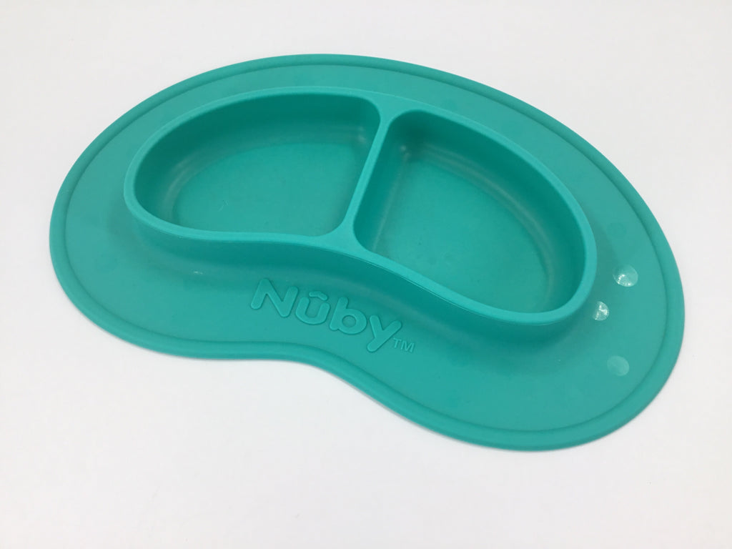 Nuby Teal Silicone Divided Plate