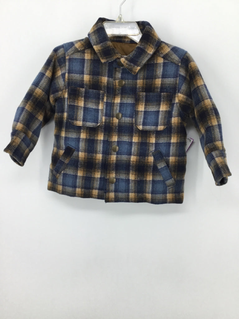 Old Navy Child Size 12-18 Months Blue Plaid Jacket - boys