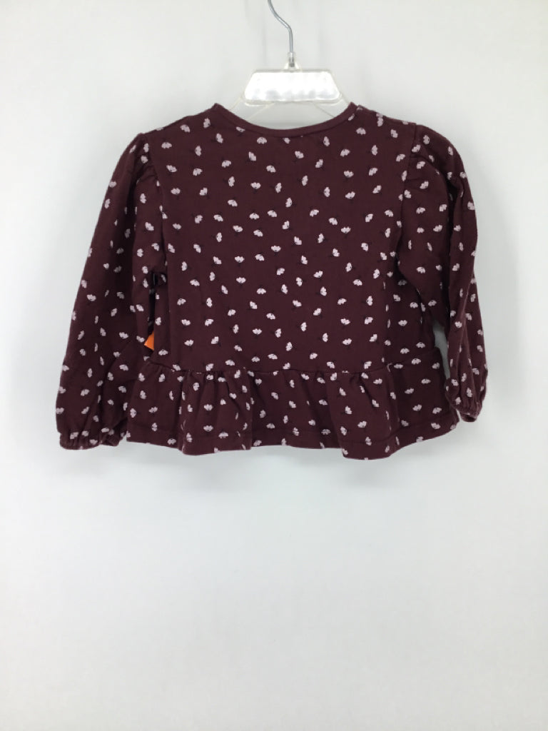Zara Child Size 18 Months Burgundy Shirt - girls