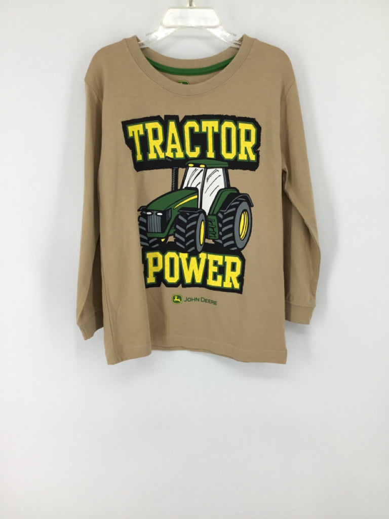 John Deere Child Size 5 Tan screen printed T-shirt - boys