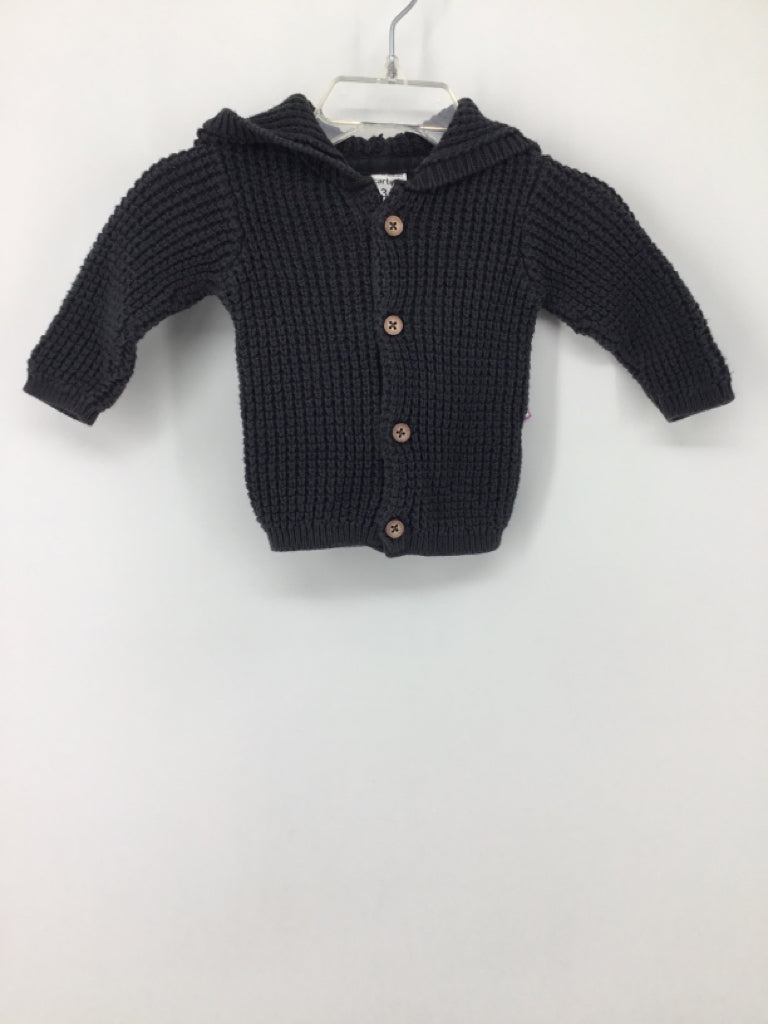 Carter's Child Size 3 Months Gray Solid Sweater - boys