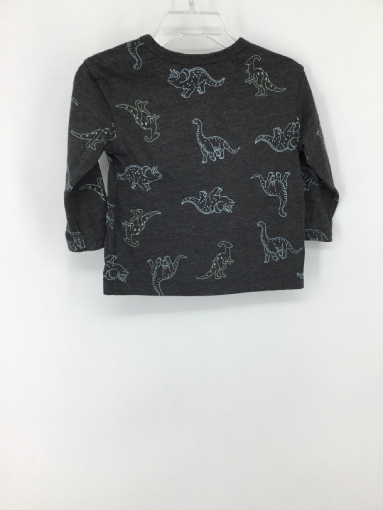 Cat & Jack Child Size 12 Months Gray Dinosaur T-shirt - boys