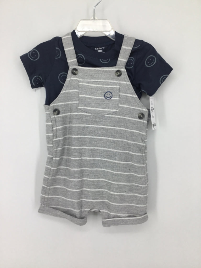 Carter's Child Size 18 Months Gray Stripe Outfit - boys