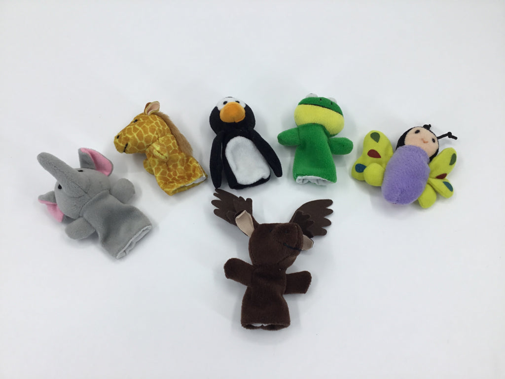 Set of 6 Plush Animal Finger Puppets
