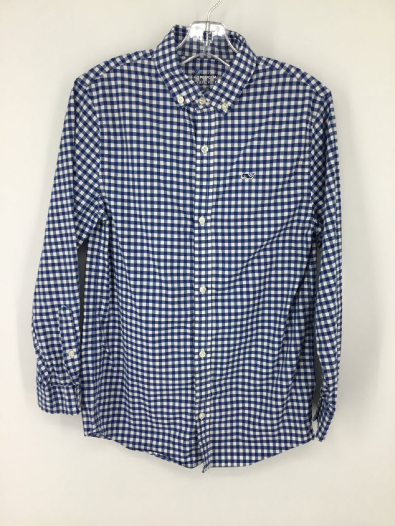 vineyard vines Child Size 8 Blue Gingham Shirt - boys