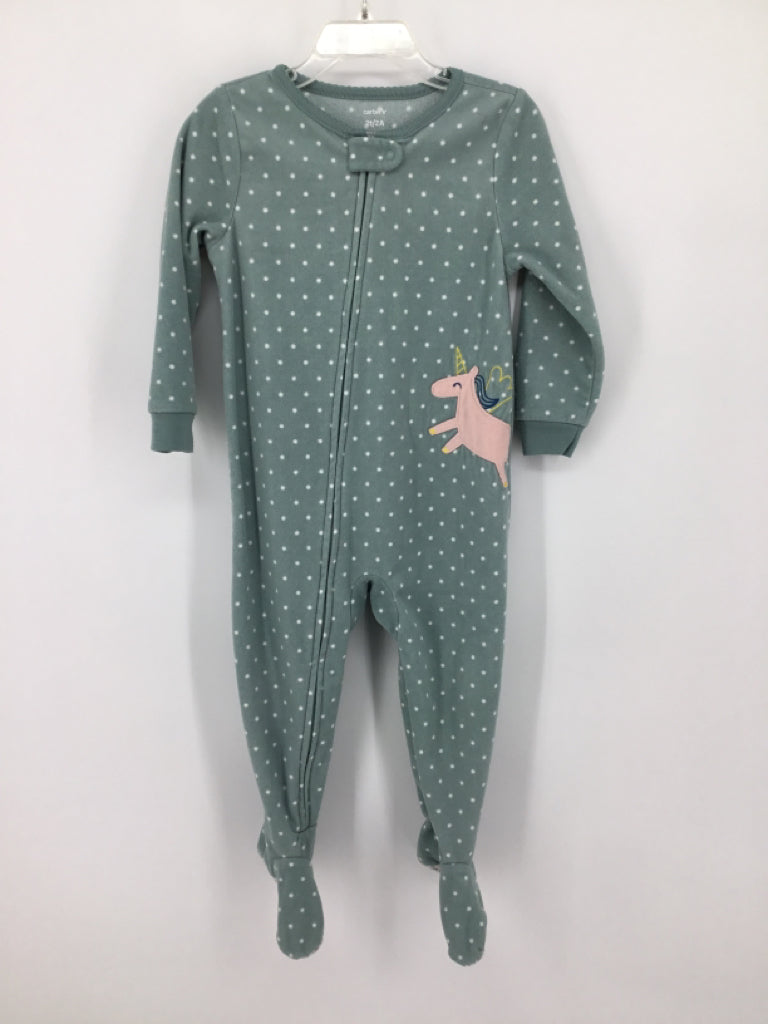 Carter's Child Size 2 Green Sleepers
