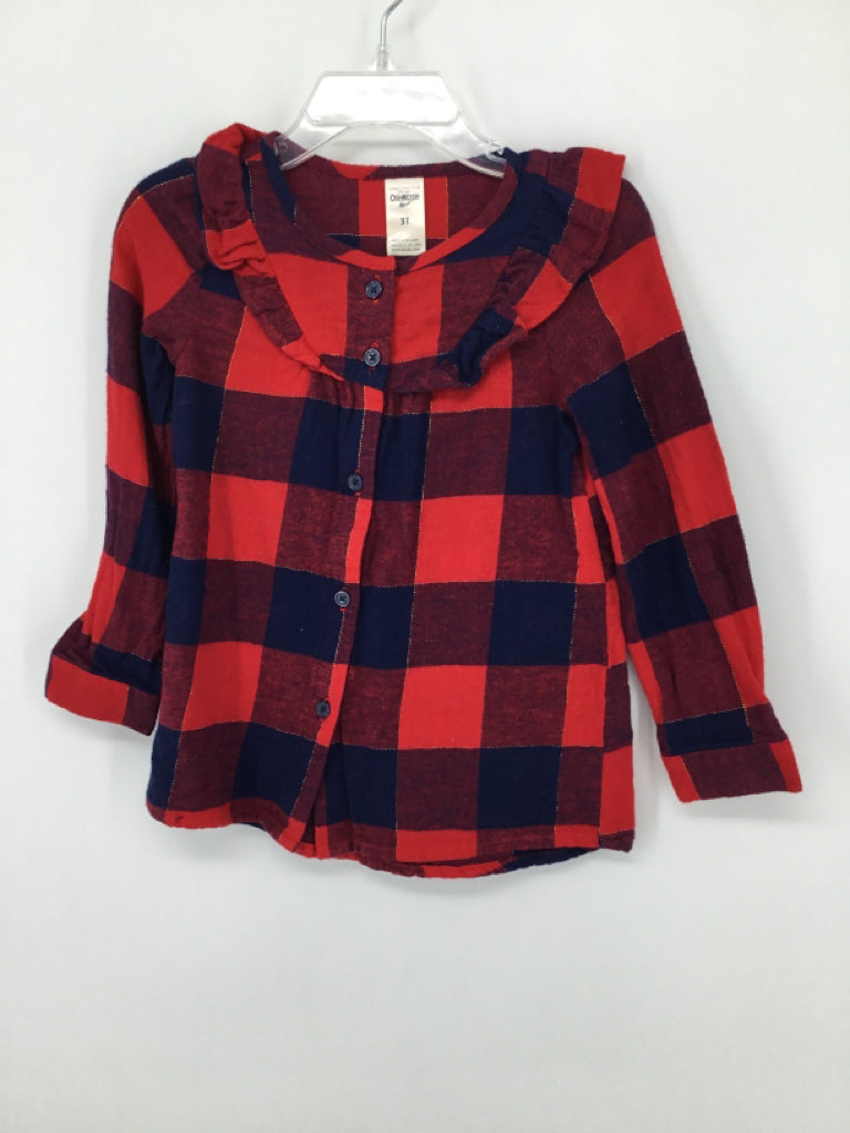 OshKosh B'gosh Child Size 3 Red Shirt - girls