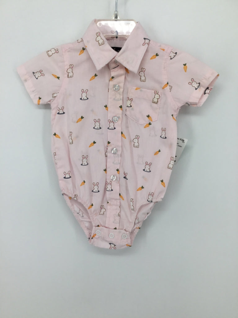 Buttons and Thread Child Size 0-3 Months Pink Easter Onesie