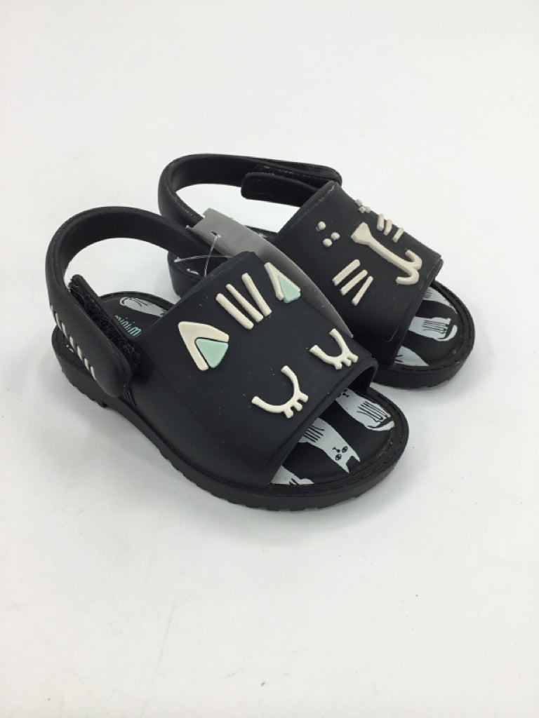 Mini Melissa Child Size 5 Toddler Black Sandals/Flip Flops