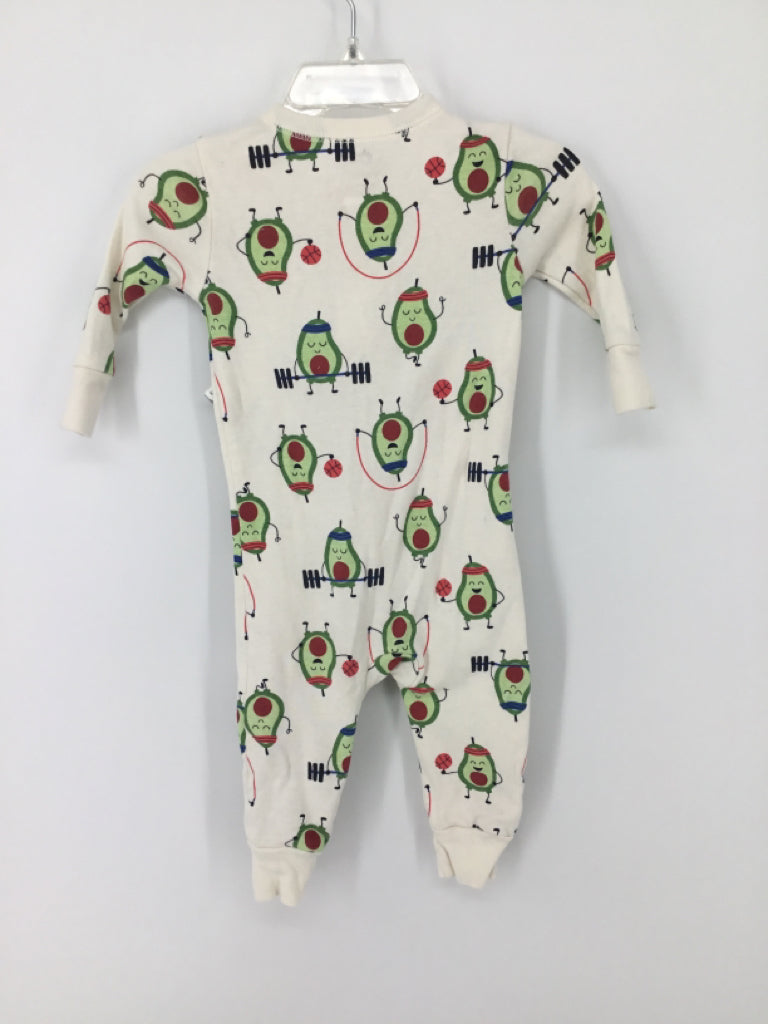 Old Navy Child Size 6-12 Months White Print Pajamas - boys