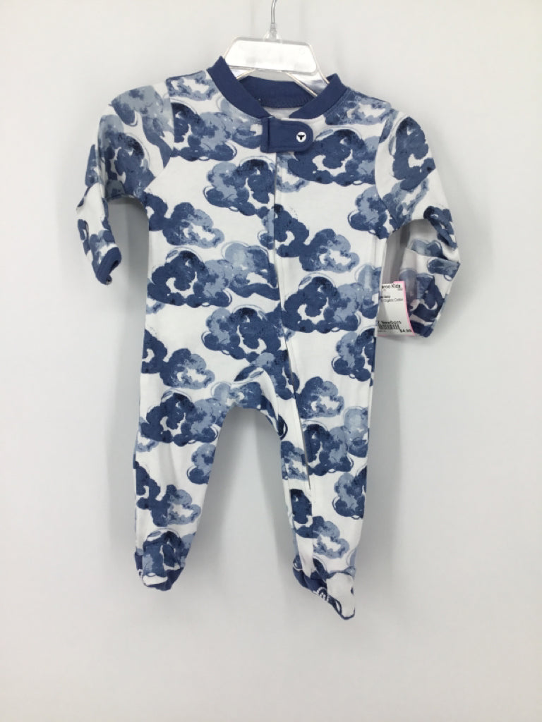 Burt's Bees Baby Child Size Newborn Blue Sleepers
