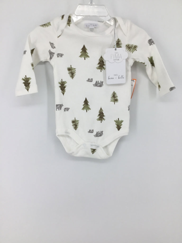Tres Beau et Belle Child Size 3-6 Months White Onesie
