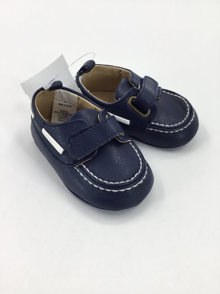Janie and Jack Child Size 3 Toddler Navy Moccasins