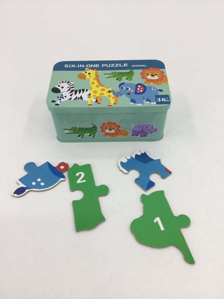 Animal Puzzles - 3 to 6 Pieces, 6 Puzzles
