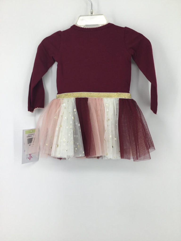 Bonnie Baby Child Size 3-6 Months Burgundy Dress - girls