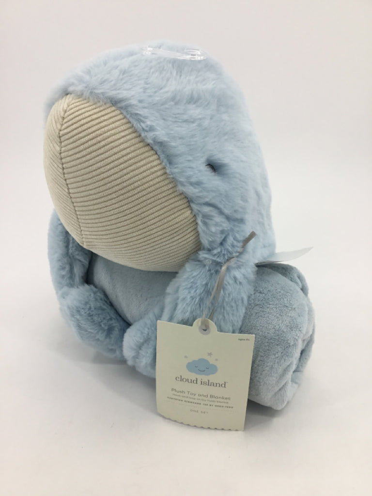Cloud Island Blue Whale Blanket and Plush