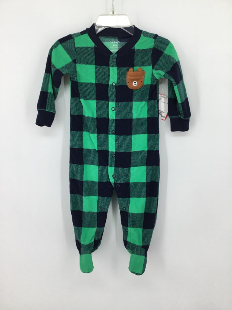 Carter's Child Size 9 Months Green Sleepers