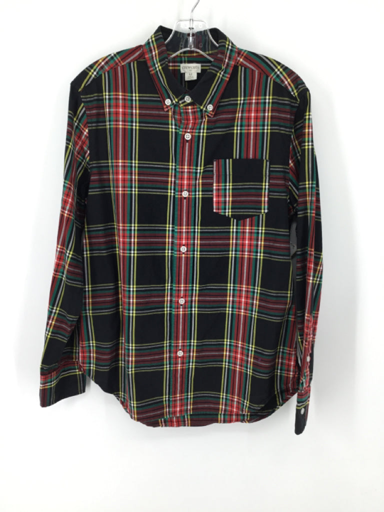 Crewcuts Child Size 12 Black Plaid Shirt - boys