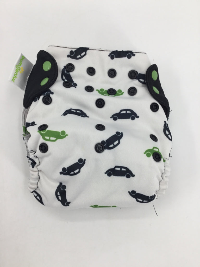 Bum Genius Child Size One Size White Print Free Time Cloth Diaper