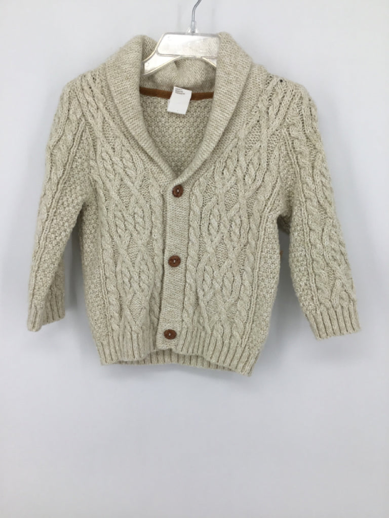 H & M Child Size 12 Months Cream Solid Sweater - boys