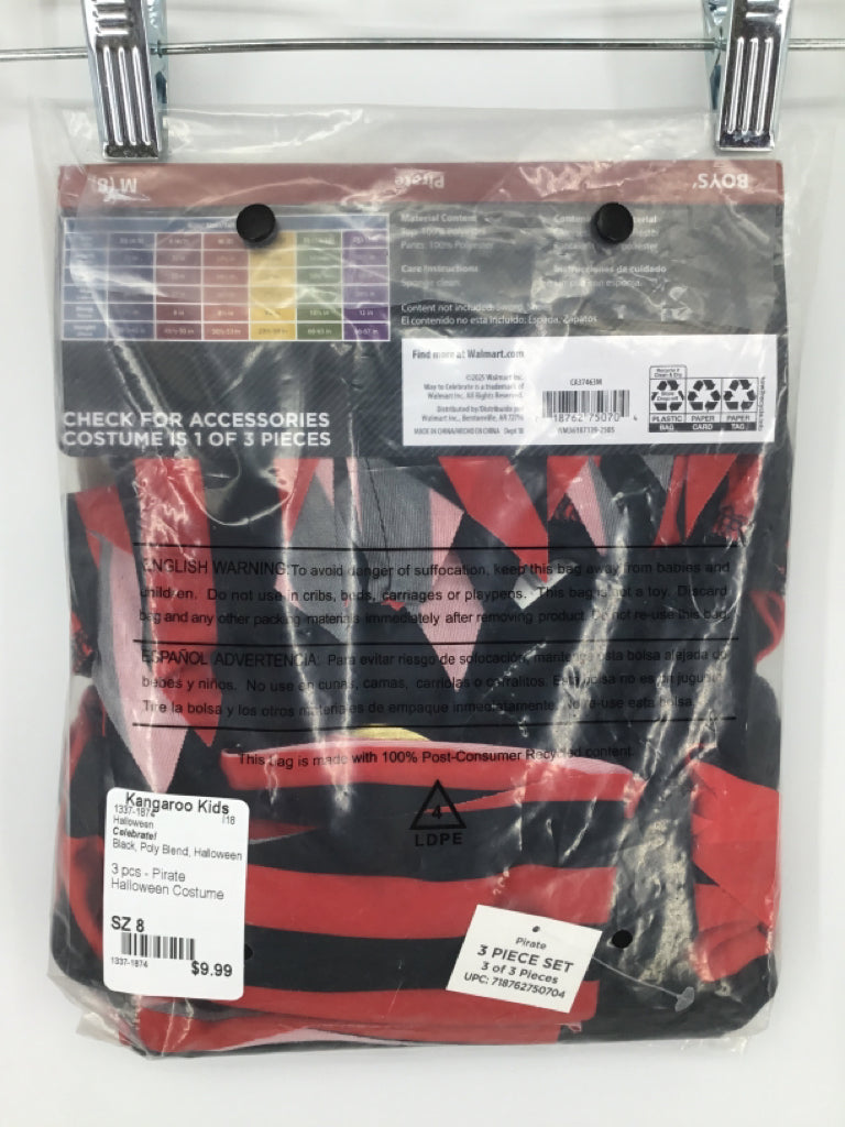 Celebrate! Child Size 8 Black Pirate Halloween Costume