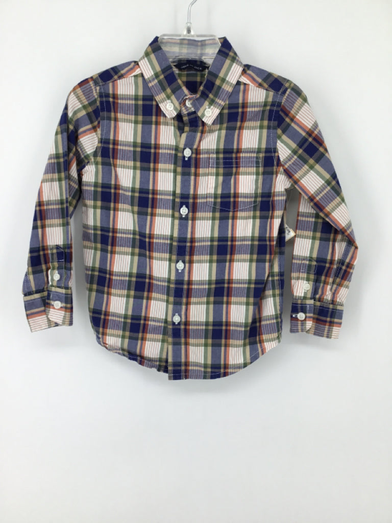 Janie and Jack Child Size 2 Blue Plaid Shirt - boys