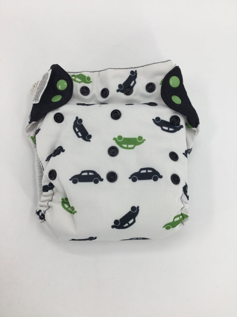 Bum Genius Child Size One Size White Print Free Time Cloth Diaper