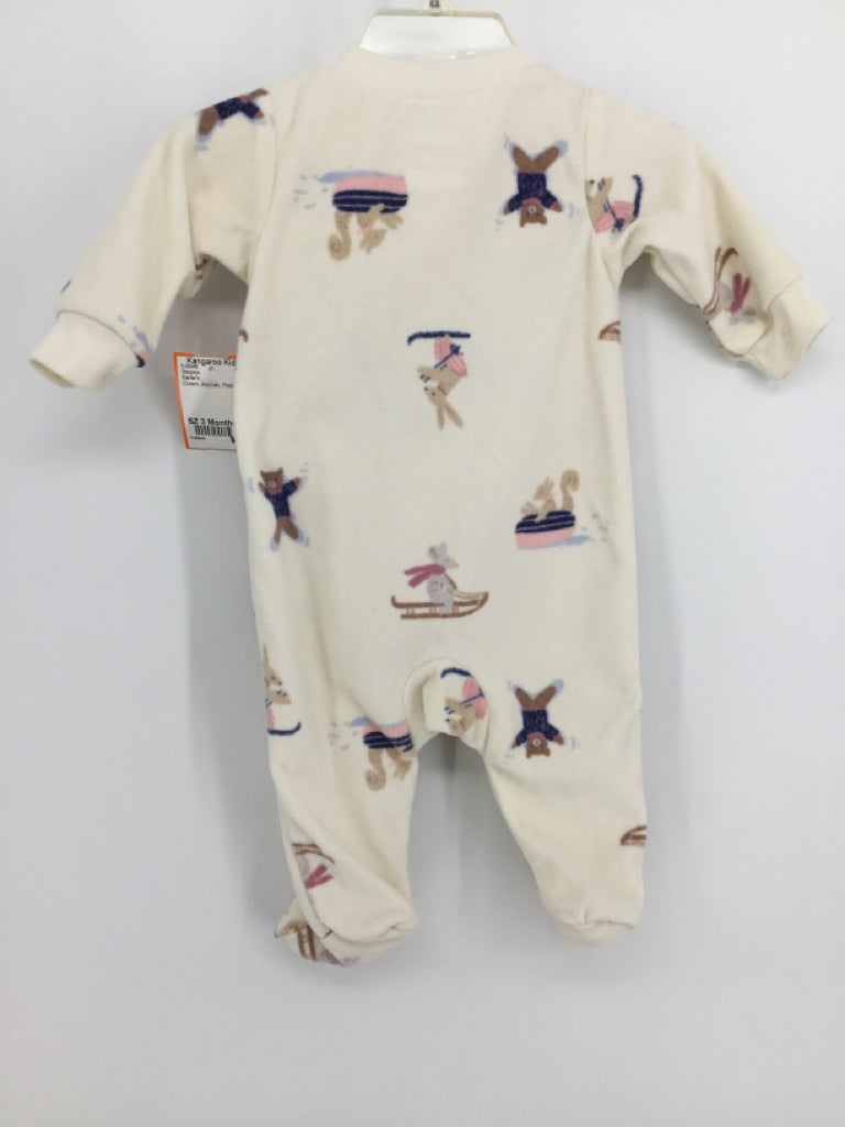 Carter's Child Size 3 Months Cream Sleepers
