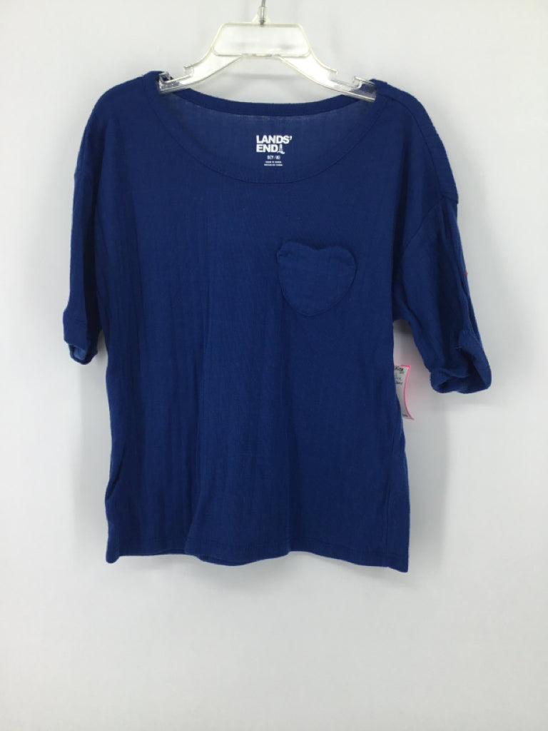 Lands' End Child Size 7 Blue Shirt - girls