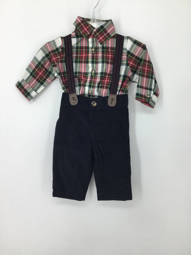 Just One You Made by Carters Child Size 3 Months Red Plaid Outfit - boys