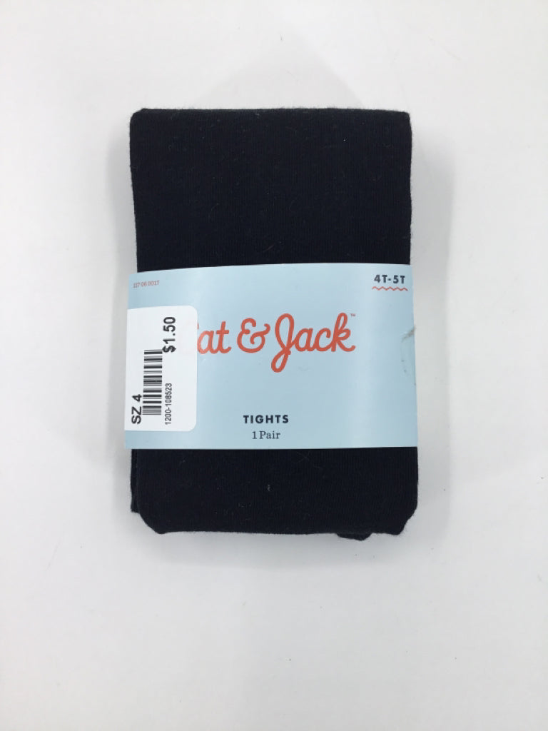 Cat & Jack Child Size 4 Black Tights - girls