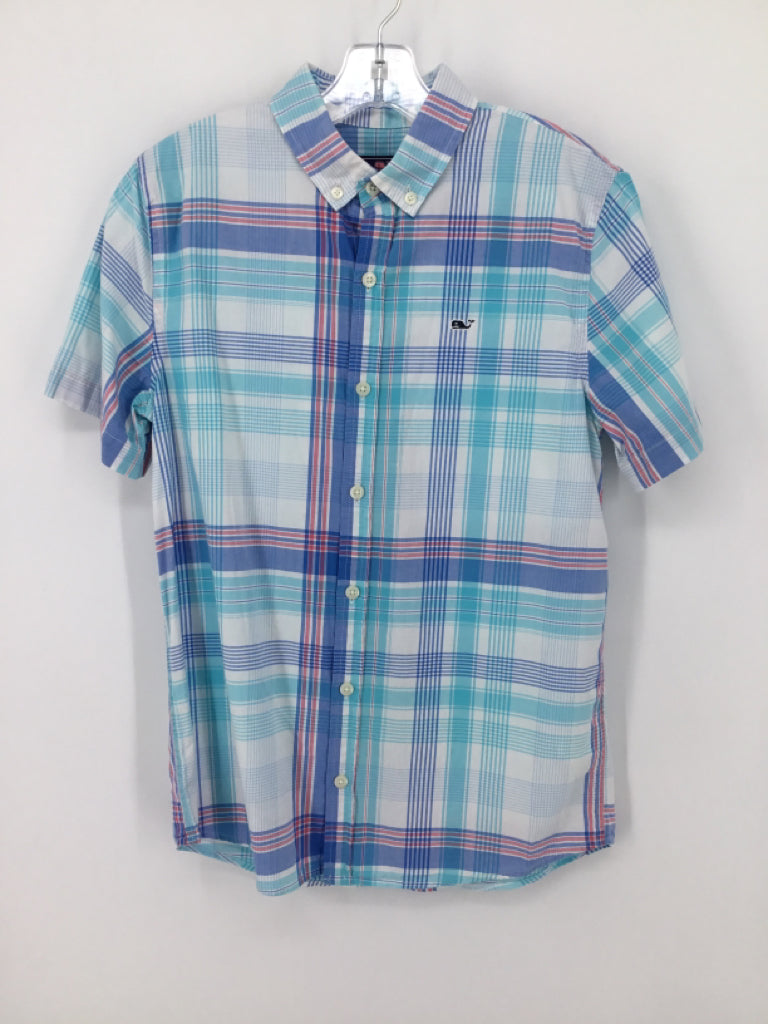 vineyard vines Child Size 12 Blue Plaid Shirt - boys