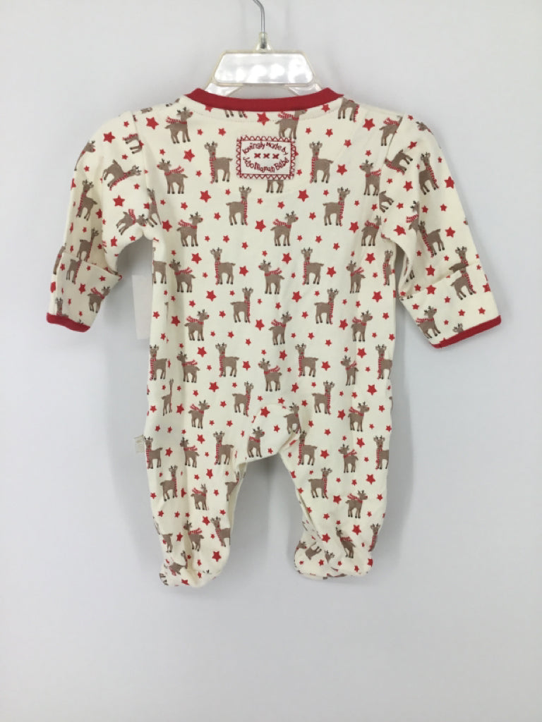 JoJo Maman Bebe Child Size 0-3 Months Red Christmas Sleeper