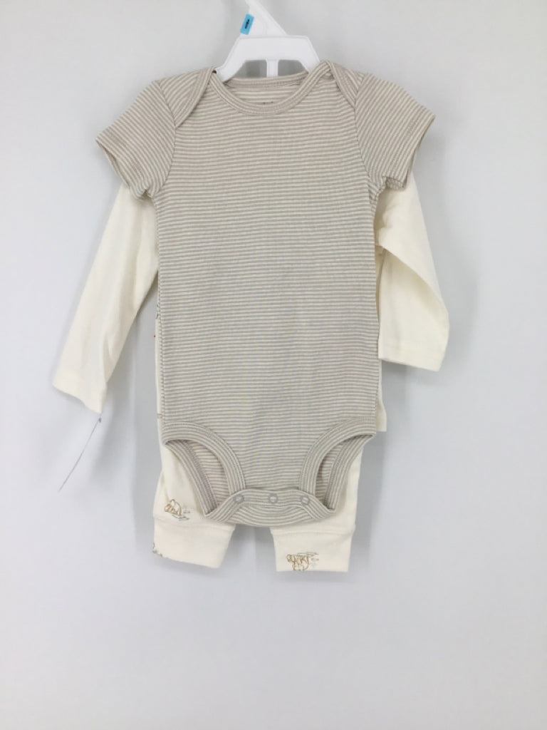 Carter's Child Size 6 Months Cream Print Outfit - boys