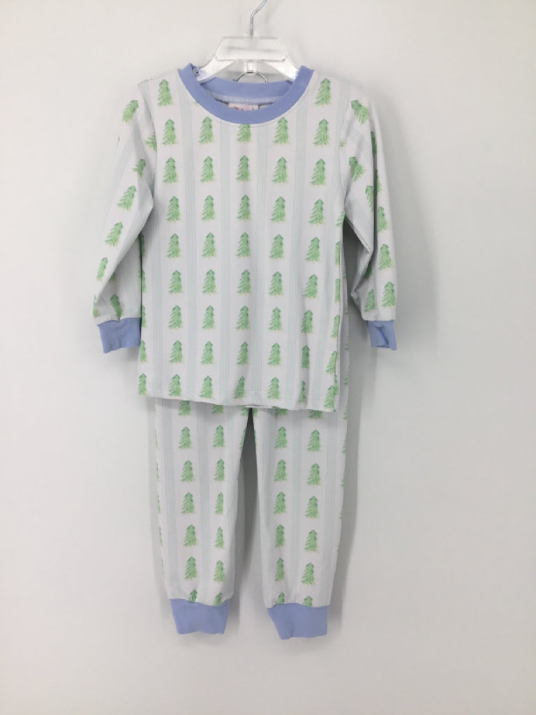 The Smocking Place Child Size 3 Blue Christmas Pajamas