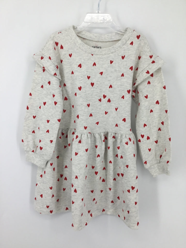 Carter's Child Size 5 Gray Valentine's Day Dress