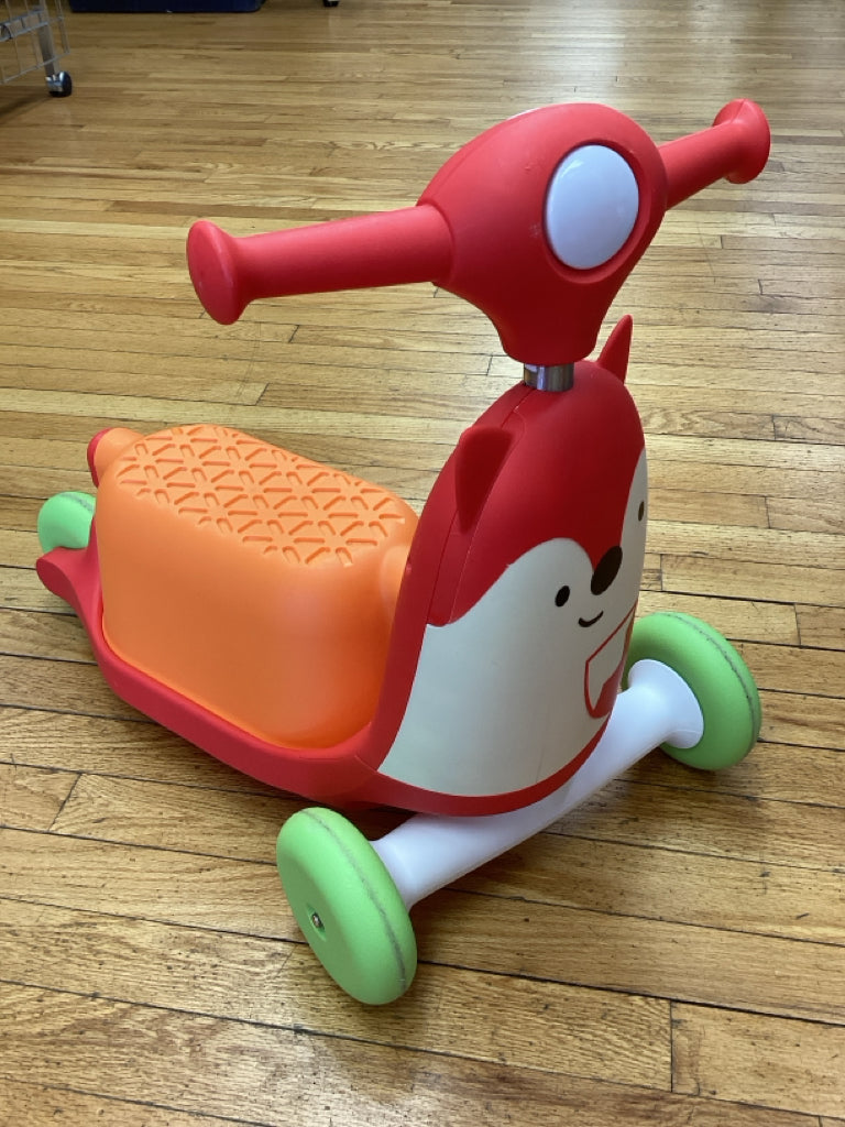 Skip Hop 3-in-1 Baby Activity Push Walker to Toddler Scooter, Zoo Fox