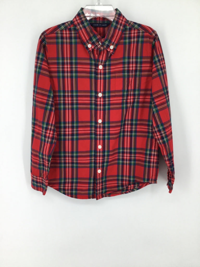 Janie and Jack Child Size 5 Red Plaid Shirt - boys