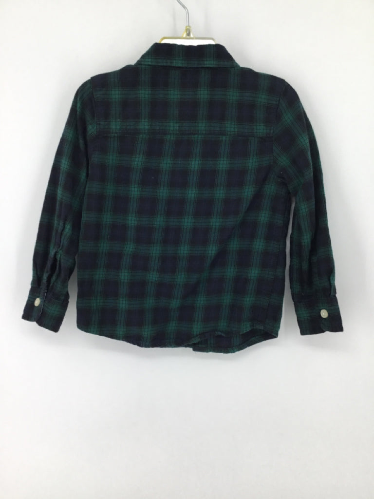 OshKosh B'gosh Child Size 3 Green Plaid Shirt - boys