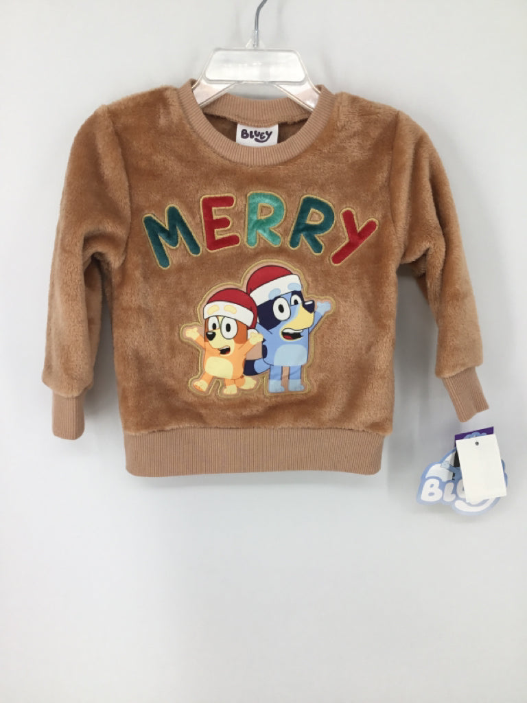 Bluey Child Size 12 Months Tan Christmas Sweatshirt