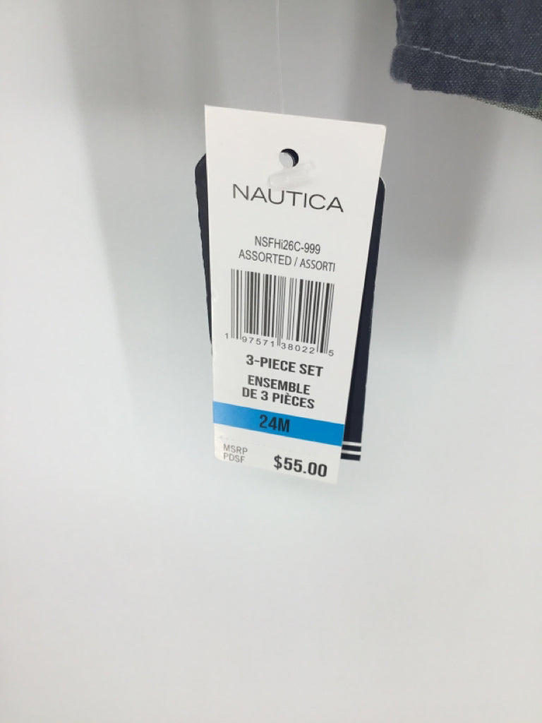Nautica Child Size 24 Months Blue Plaid Shirt - boys